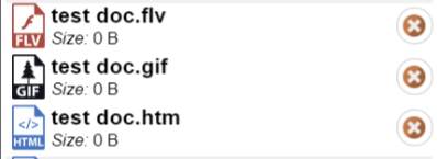 flv, gif, htm icons